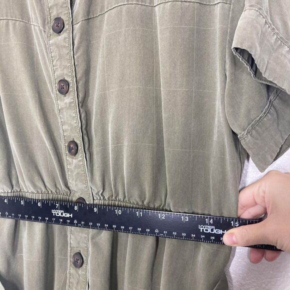 Madewell Jumpsuit Womens Medium Short Sleeves Green Tie Waist Wide Leg Lyocell - Picture 8 of 16